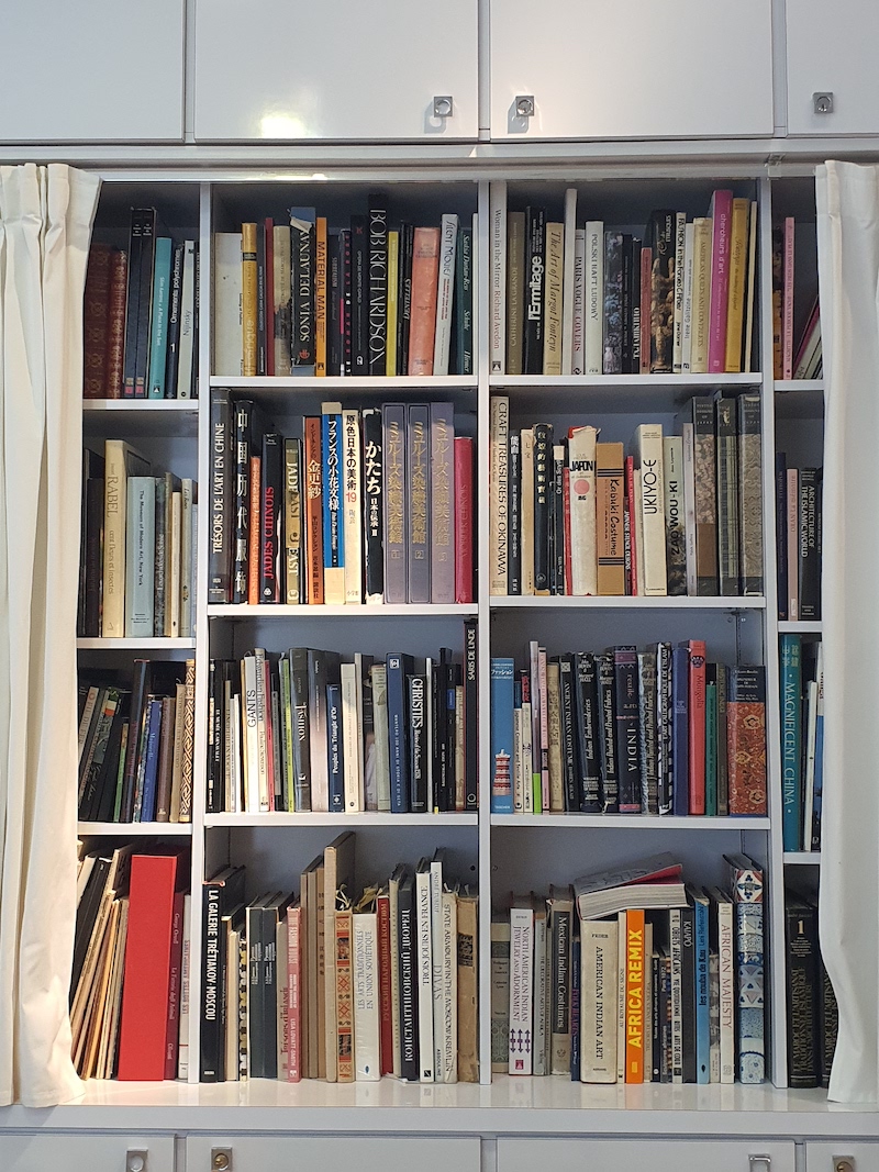 book shelves in the Yves Saint Laurent design Studio