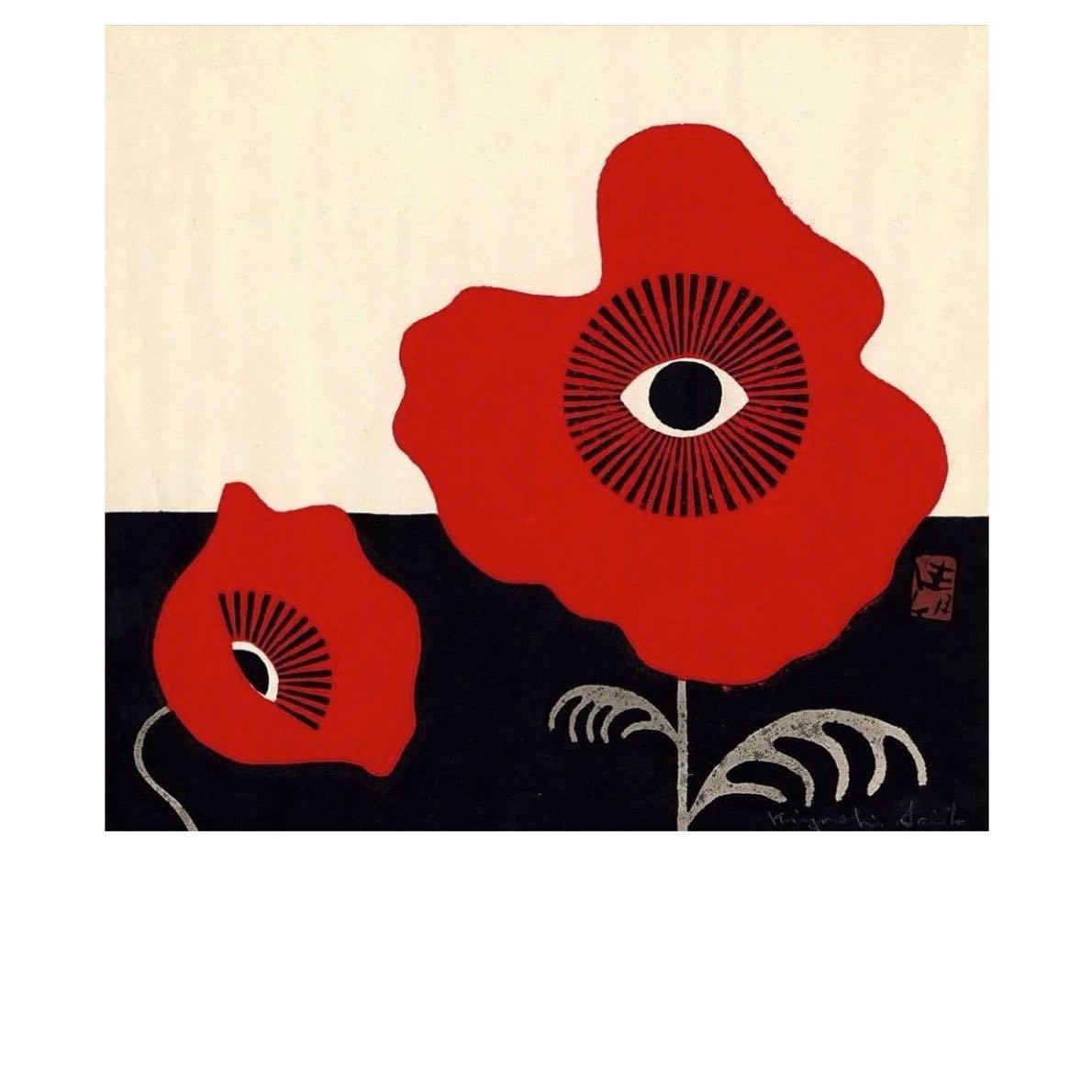 Kiyoshi Saito, Red Poppies 🌺#Kiyoshisaito