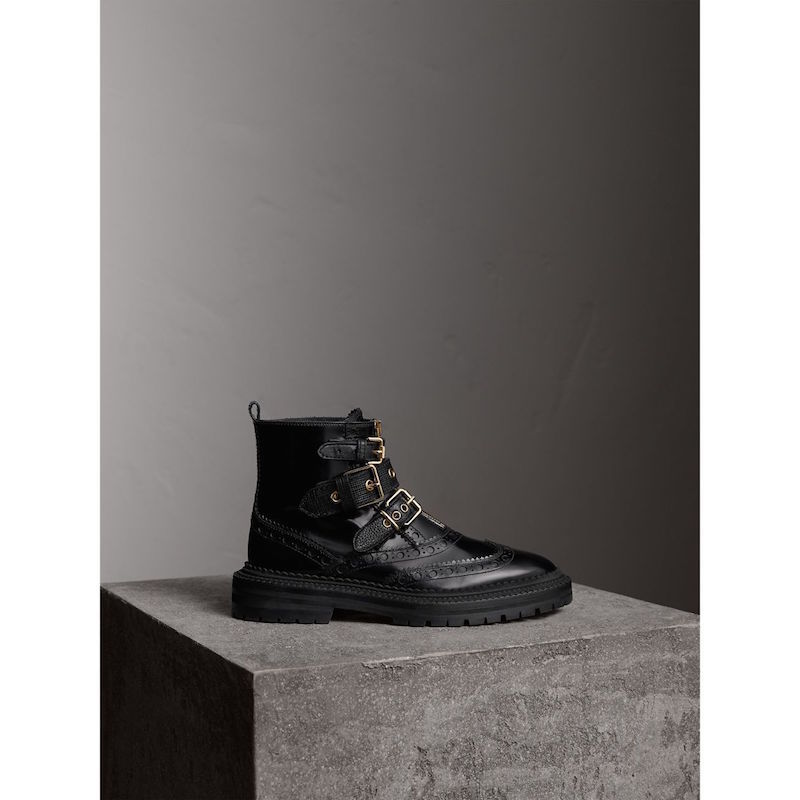 Burberry buckled brogue boot