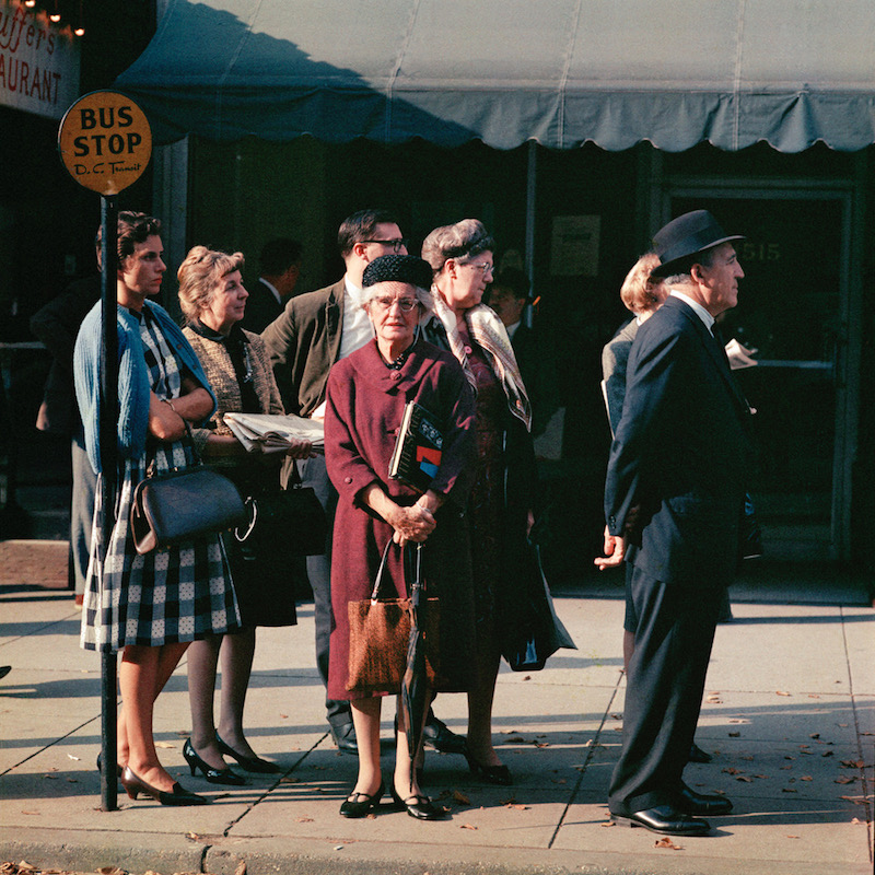 American Voyage Mario Carnicelli Bus stop, Washington, 1966