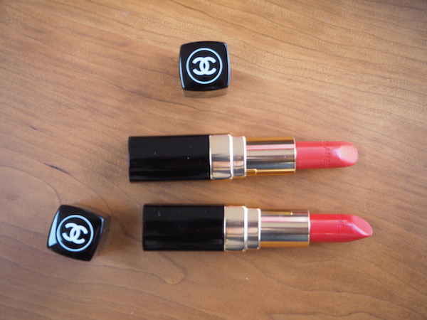 Chanel Rouge Coco in Coco (top) and Arthur (bottom)