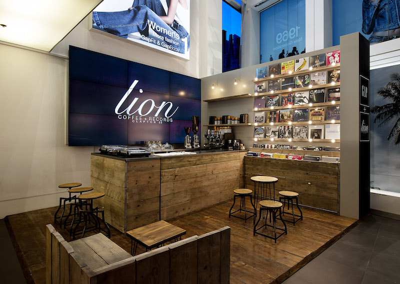 Gap Lion coffee + Records shop in oxford street