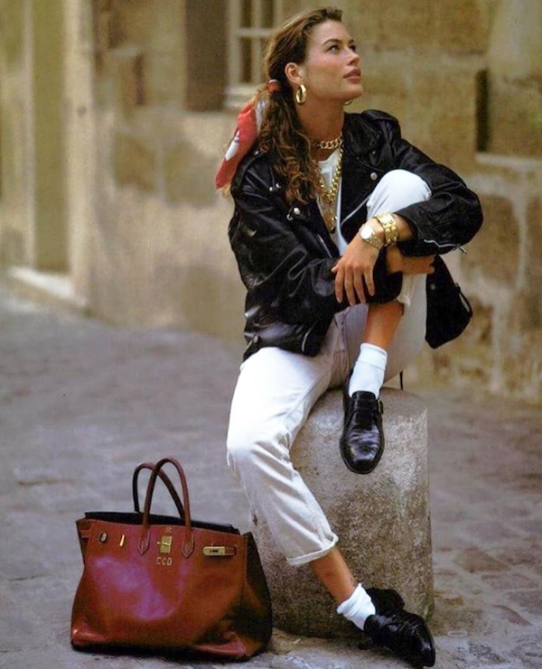 Vogue Italia September 1991 - Carre Otis white jeans by Michael Roberts