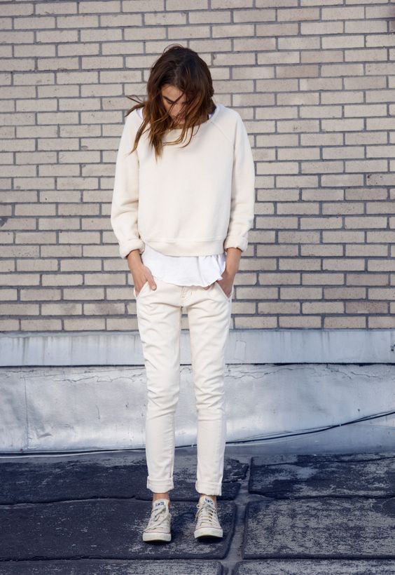 Winter white casual style