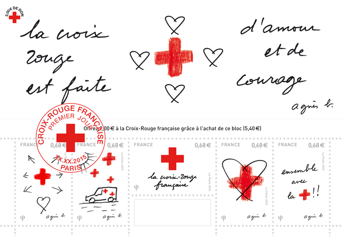 agnes b stamps for red cross